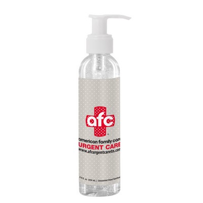 8 Oz. Clear Sanitizer In Clear Bottle With Pump