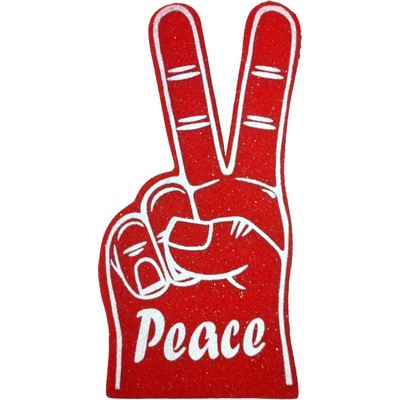 Stock Peace Sign Foam Hand Mitt
