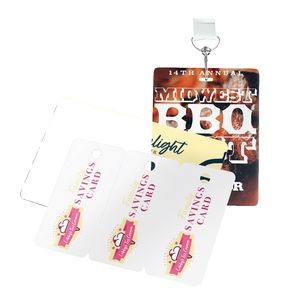 .030" Gloss White Deluxe Card w/2 Key Tags (5 1/2"x 2 1/8")