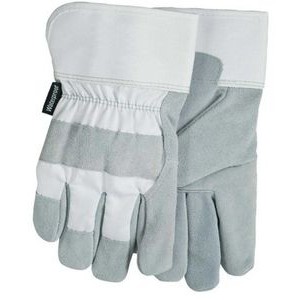 Men's Waterproof White Suede Cowhide Leather Gloves