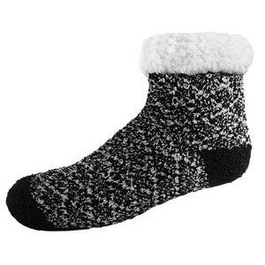 Sherpa Lined Fuzzy Feet Quarter Socks (Blank)