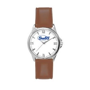 Pedre Women's Clarity Silver-Tone Watch with Brown Strap