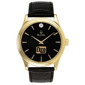 Bulova Men's Corporate Collection Gold-Tone Watch (Diamond Dial)