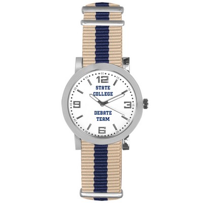 Pedre Spirit Sport Watch (Khaki Beige/Navy Blue Stripe)
