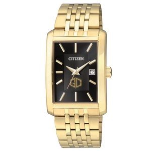 Men's Citizen® Rectangle Quartz Watch (Gold)