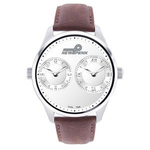 Pedre Dual Time Zone Watch (Brown Strap)