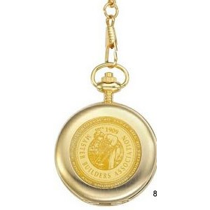 Pedre Unisex Medallion Gold-Tone Pocket Watch