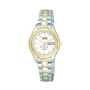 Women's Citizen® Eco-Drive® Two Tone Watch (Gold/White Dial)