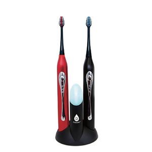 Pursonic Dual Handle Sonic Toothbrush with UV Sanitizer - Black & Red
