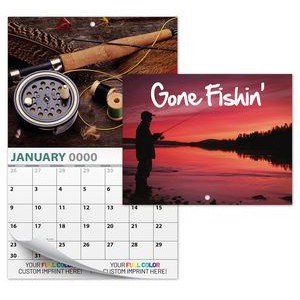 13 Month Custom Appointment Wall Calendar (High Gloss UV-Coated Cover)- GONE FISHIN'