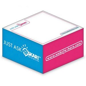Sticky Note Cubes - 3.875x3.875x1.9375-2 Colors, 2 Side Designs