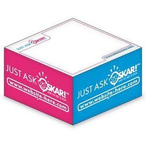 Sticky Note Cubes - 2.75x2.75x1.375-2 Colors, 1 Side Design