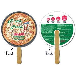 Delivery Hand Fan - 8.5 Inch Diameter Circle Laminated - 14 pt.