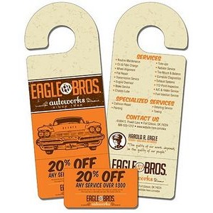Door Hanger - 4x10.5 Round Handle with Tear-Off Portion on bottom - UV-Coated (1S)- 10 pt.