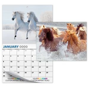 13 Month Custom Appointment Wall Calendar (High Gloss UV-Coated Cover)- HORSES