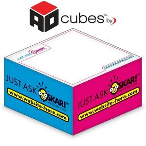 Ad Cubes™ - Memo Notes - 3.875x3.875x1.9375-4 Colors, 1 Design on Sides