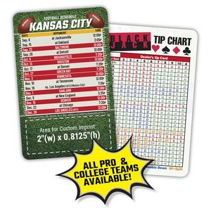 14 Point Laminated Football Schedule Wallet Card (3.5"x2.25")