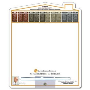 Memo Board - 8.5x10.125 Laminated Shaped (Home/House) - 14 pt.