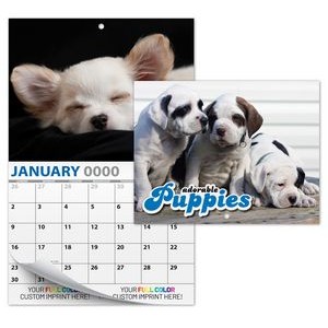 13 Month Custom Appointment Wall Calendar (High Gloss UV-Coated Cover)- PUPPIES