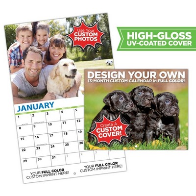 13-Month Custom Wall Calendar (High Gloss UV-Coated Cover)