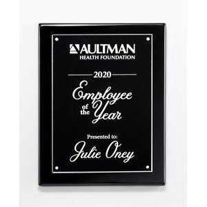 Black High Gloss Plaque with Acrylic Engraving Plate (7" x 9")