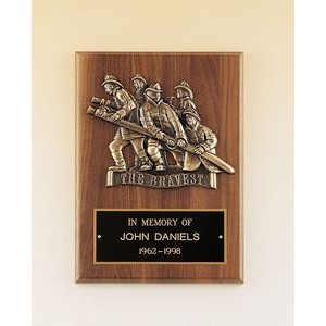 The Bravest Award Plaque with Antique Bronze Casting - 9"x12"