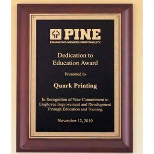 Cherry Finish Plaque with Gold Florentine Plate (9"x12")