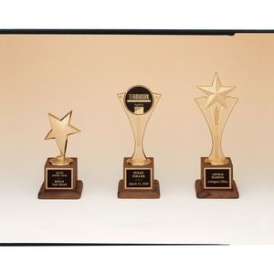 Star Riser Casting Award on Walnut Finished Base (3 3/4"x10")