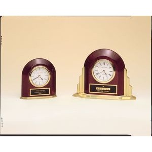 Rosewood Arched Table Clock w/ Solid Brass Base
