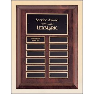 Cherry Finish Perpetual Plaque w/ 12 Name Plates (9"x12")