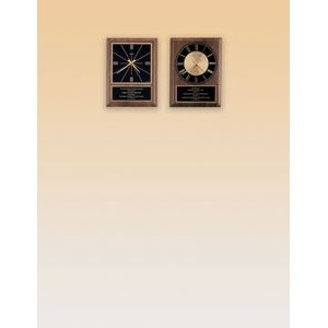 American Walnut Quartz Clock w/ Square Black Face (8