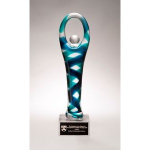 Victory Art Glass Award on Clear Glass Base (3.25 x 12.25)