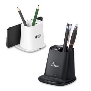 All-Purpose Wireless Charger Pen Holder with Dual USB Output Ports
