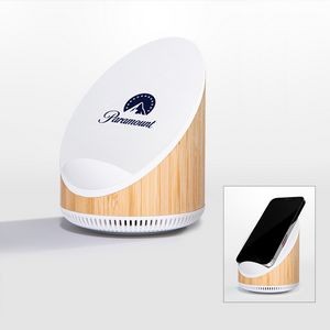 Bamboo 15W Qi Charging Wireless Speaker and Phone Stand