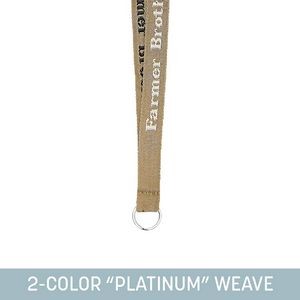 3/4" Woven Lanyard w/ Split Ring - "Platinum" Weave - Short Run