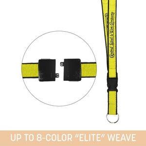 3/4" Woven Detachable Lanyard w/ Split Ring and Back Breakaway - "Elite" Weave