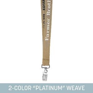 3/4" Woven Lanyard w/ Swivel Bulldog Clip - "Platinum" Weave