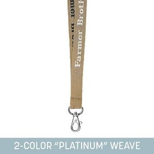 3/4" Woven Lanyard w/ Lobster Claw - "Platinum" Weave