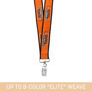 1" Woven Lanyard w/ Swivel Bulldog Clip- "Elite" Weave