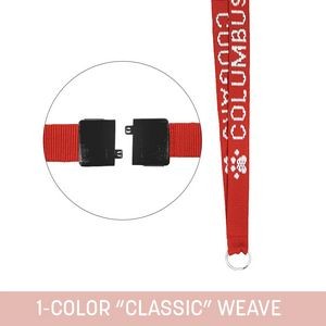 3/4" Woven Detachable Lanyard w/ Split Ring & Back Breakaway - "Classic" Weave