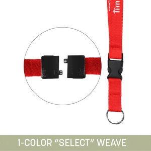3/4" Woven Detachable Lanyard w/ Split Ring and Back Breakaway- "Select" Weave