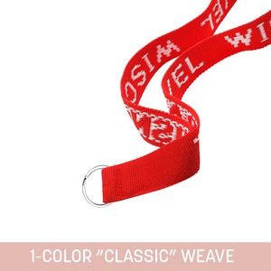 1" Woven Lanyard w/ Split Ring- "Classic" Weave