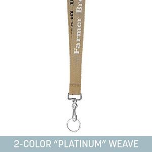 3/4" Woven Lanyard w/ Swivel Snap & Split Ring - "Platinum" Weave