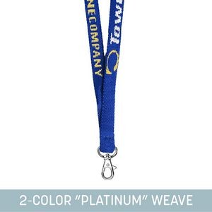 1/2" Woven Lanyard w/ Lobster Claw - "Platinum" Weave
