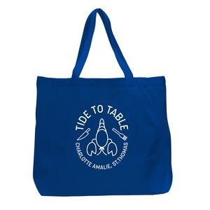 Wide Canvas Tote Bag w/ Matching Fabric Handles