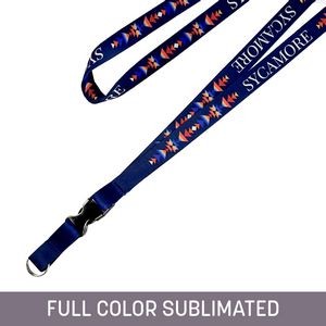 3/4" Full Color Sublimated Detachable Lanyard w/ Split Ring