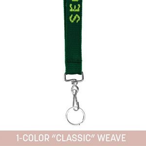 3/4" Woven Lanyard w/ Swivel Snap & Split Ring - "Classic" Weave