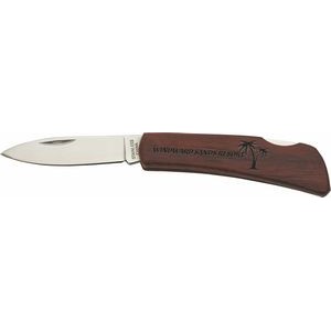 Wood Handle Lockback Folding Pocket Knife
