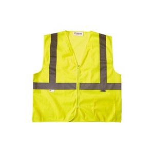 Yellow Solid Fabric Value Class 2 Zip Vest