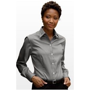 Eagle Women's No-Iron Pinpoint Oxford Long Sleeve Shirt